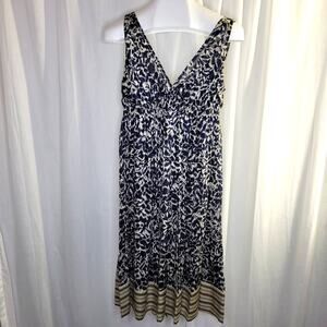 BCBGMAXAZRIA Silk Batik and Stiped Sundress, M